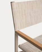 TISNO outdoor folding chair in taupe aluminium and taupe textelin
