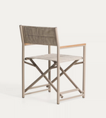 TISNO outdoor folding chair in taupe aluminium and taupe textelin