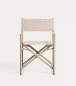 TISNO outdoor folding chair in taupe aluminium and taupe textelin