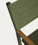 TISNO outdoor folding chair in taupe aluminium and green textelin
