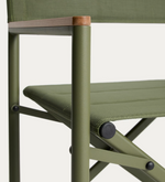 TISNO outdoor folding chair in taupe aluminium and green textelin