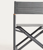 TISNO outdoor folding chair in graphite aluminium and grey texteline