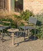 TISNO outdoor folding chair in graphite aluminium and grey texteline