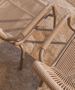 SALIS armchair in taupe aluminium and beige synthetic rope cord
