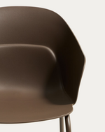 SANILE Chair with brown-finish steel legs