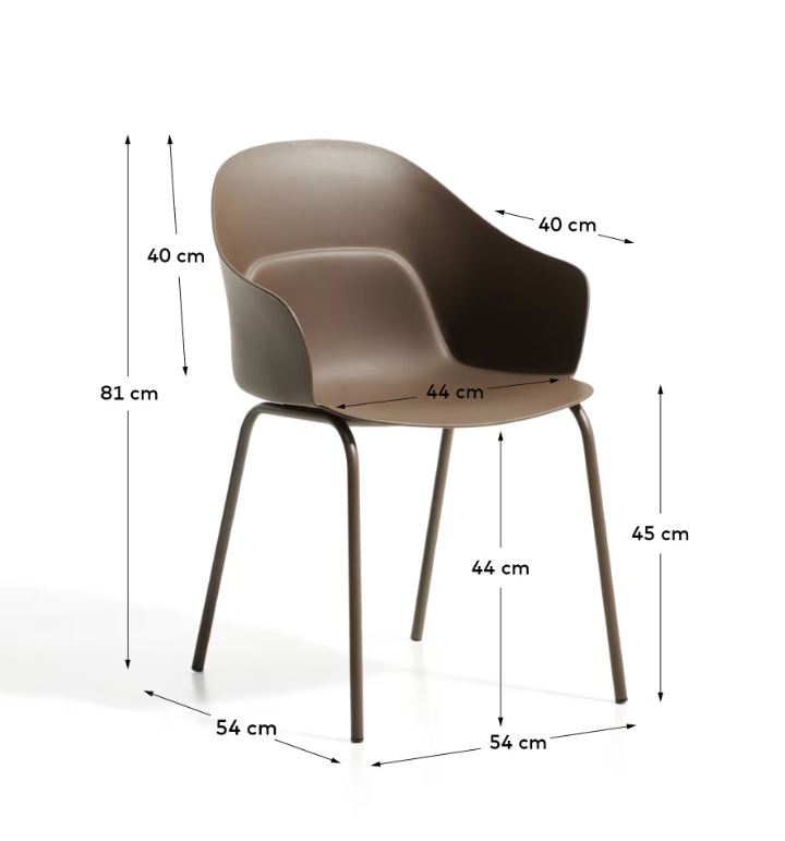 SANILE Chair with brown-finish steel legs