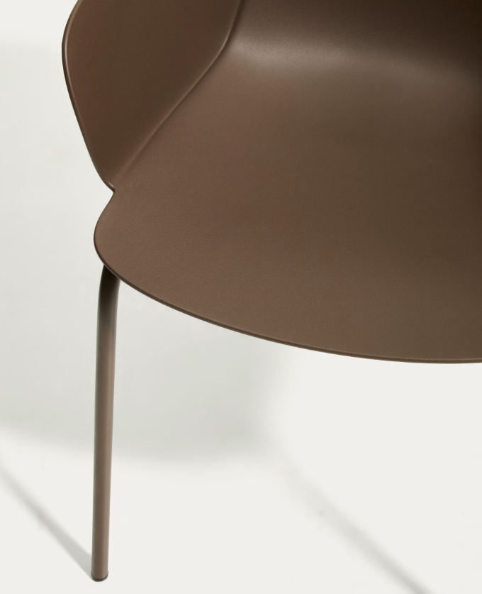 SANILE Chair with brown-finish steel legs