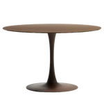 VEDIRA Round Vedira table in glass and brown steel Ø120 cm