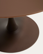 VEDIRA Round Vedira table in glass and brown steel Ø120 cm