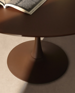 VEDIRA Round Vedira table in glass and brown steel Ø120 cm