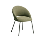 BONALI chair in green chenille with green metal legs FSC Mix Credit