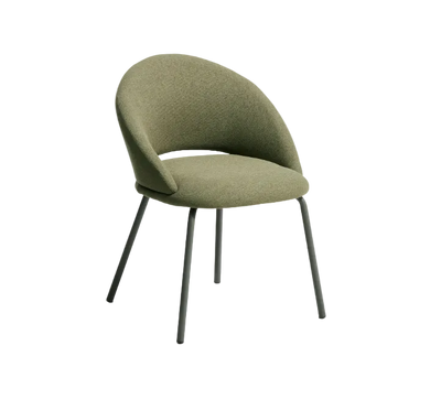 BONALI chair in green chenille with green metal legs FSC Mix Credit