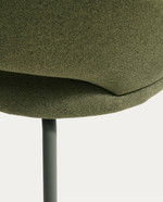 BONALI chair in green chenille with green metal legs FSC Mix Credit