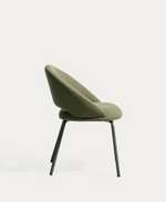 BONALI chair in green chenille with green metal legs FSC Mix Credit