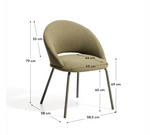 BONALI chair in green chenille with green metal legs FSC Mix Credit