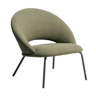 BONALI Armchair in green chenille with green metal legs FSC Mix Credit