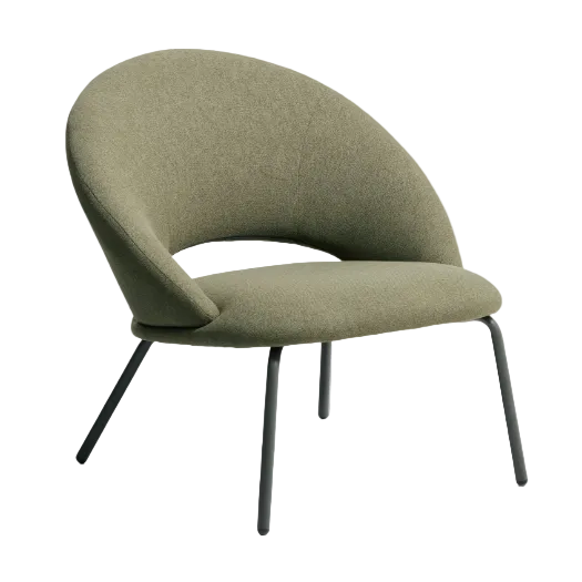 BONALI Armchair in green chenille with green metal legs FSC Mix Credit