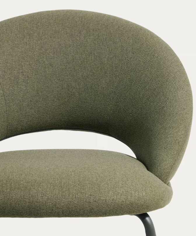 BONALI Armchair in green chenille with green metal legs FSC Mix Credit
