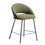 BONALI Stool in green chenille with green metal legs FSC Mix Credit 65cm