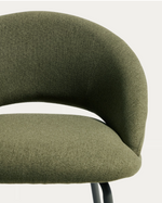 BONALI Stool in green chenille with green metal legs FSC Mix Credit 65cm