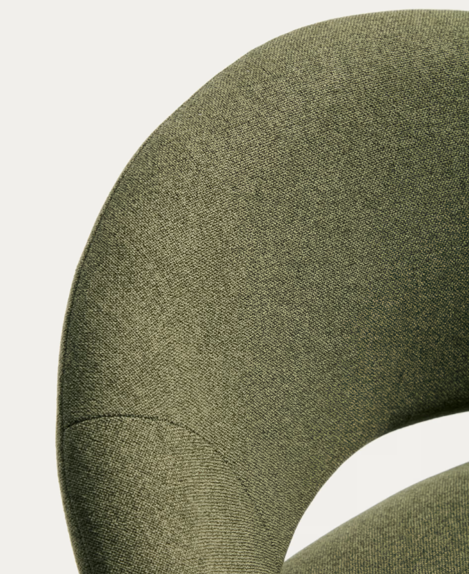 BONALI Stool in green chenille with green metal legs FSC Mix Credit 65cm