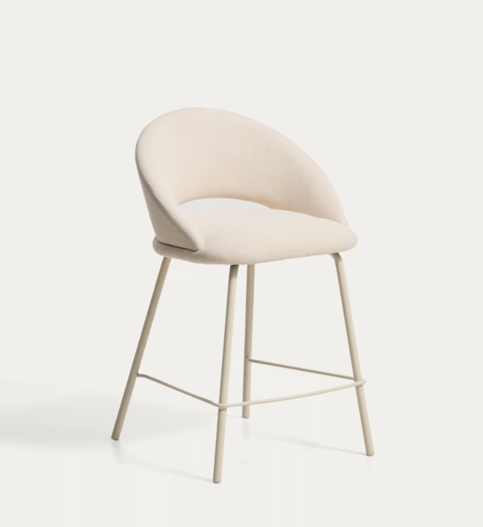 BONALI Stool in green chenille with green metal legs FSC Mix Credit 65cm