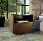 HELVINE TV Bedside table in ash veneer with walnut finish 60 x 52cm FSC 100%
