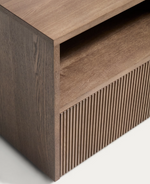 HELVINE TV Bedside table in ash veneer with walnut finish 60 x 52cm FSC 100%