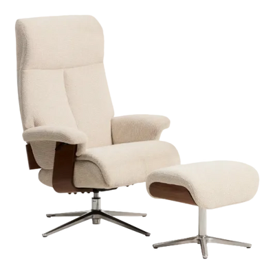 TORIEL Beige swivel armchair