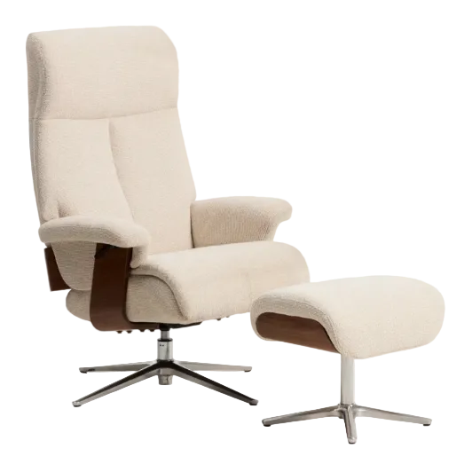 TORIEL Beige swivel armchair