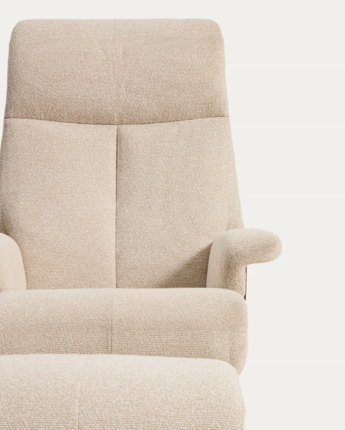 TORIEL Beige swivel armchair
