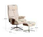 TORIEL Beige swivel armchair