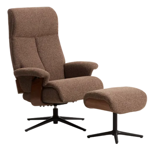 TORIEL Brown swivel armchair
