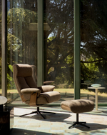 TORIEL Brown swivel armchair