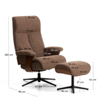TORIEL Brown swivel armchair