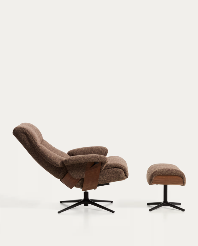 TORIEL Brown swivel armchair