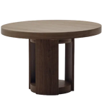 ARTIS Extendable round table in solid wood and oak veneer with a walnut finish, FSC 100%, 120 (170) x 80 cm