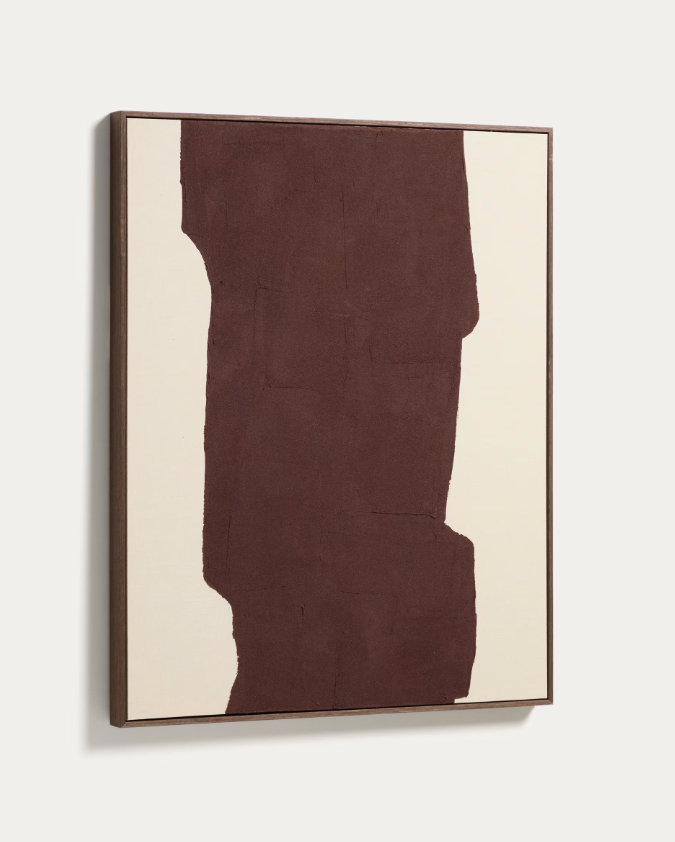 IRDEN Hand-painted abstract picture in burgundy 80 x 100cm