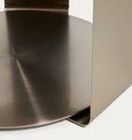 DOLVEN offee table in brown glass and brushed steel Ø60cm