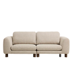 VERA Beige 3-seater sofa with walnut-finish solid ash wood legs 230 cm FSC Mix Credit