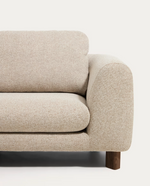 VERA Beige 3-seater sofa with walnut-finish solid ash wood legs 230 cm FSC Mix Credit