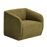 MILARE Armchair in olive green chenille 83 cm FSC 100%