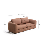 VERA terracotta 3-seater sofa 230 cm FSC Mix Credit