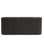 NEMORE 4-door oak veneer sideboard with Emperador marble-effect ceramic top, FSC Mix Credit, 200 x 45 cm