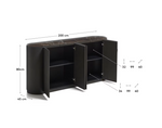 NEMORE 4-door oak veneer sideboard with Emperador marble-effect ceramic top, FSC Mix Credit, 200 x 45 cm