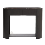 NEMORE Console table with 2 oak veneer drawers and Emperador marble-effect ceramic top, FSC Mix Credit, 120 x 90 cm