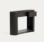 NEMORE Console table with 2 oak veneer drawers and Emperador marble-effect ceramic top, FSC Mix Credit, 120 x 90 cm