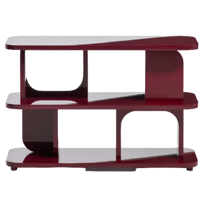ADUMA Maroon glossy-finish lacquered MDF shelving unit FSC 100% 100 x 65 cm