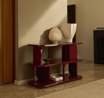 ADUMA Maroon glossy-finish lacquered MDF shelving unit FSC 100% 100 x 65 cm