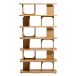 ADUMA Natural-coloured finish oak veneer shelving unit FSC 100% 100 x 187 cm